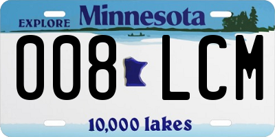 MN license plate 008LCM