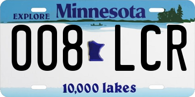 MN license plate 008LCR