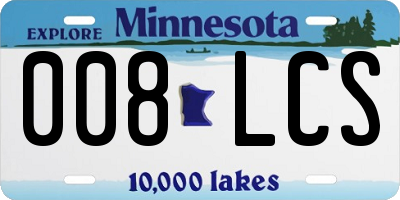 MN license plate 008LCS