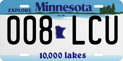 MN license plate 008LCU