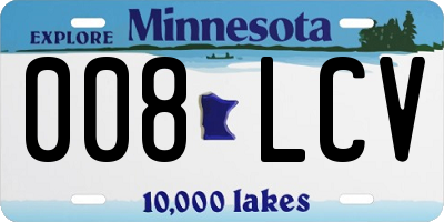 MN license plate 008LCV