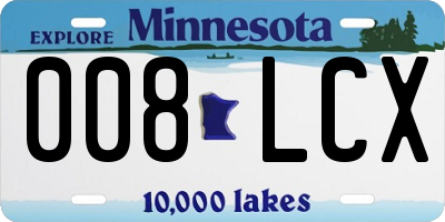 MN license plate 008LCX
