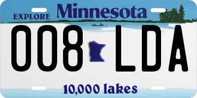 MN license plate 008LDA