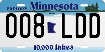 MN license plate 008LDD