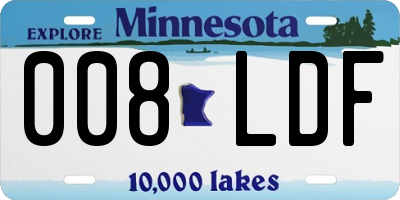 MN license plate 008LDF