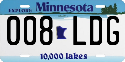 MN license plate 008LDG