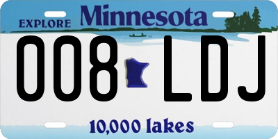 MN license plate 008LDJ