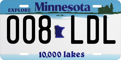 MN license plate 008LDL