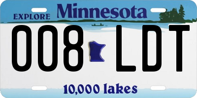MN license plate 008LDT