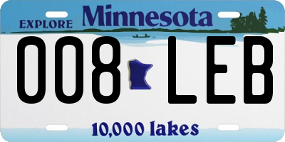 MN license plate 008LEB