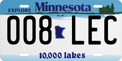 MN license plate 008LEC