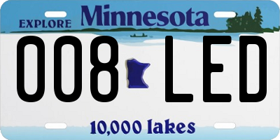 MN license plate 008LED