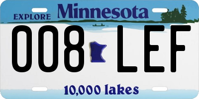 MN license plate 008LEF
