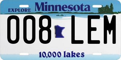 MN license plate 008LEM