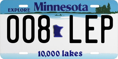 MN license plate 008LEP