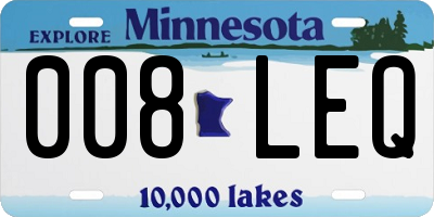 MN license plate 008LEQ
