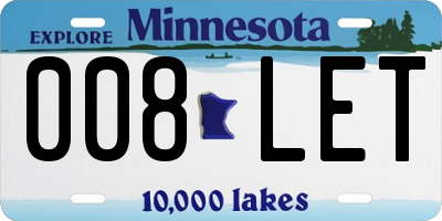 MN license plate 008LET