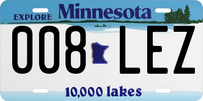 MN license plate 008LEZ