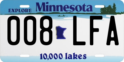 MN license plate 008LFA