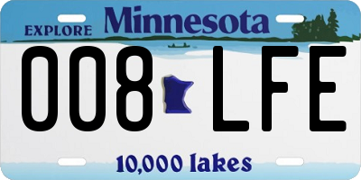 MN license plate 008LFE