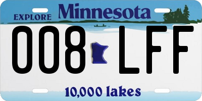 MN license plate 008LFF