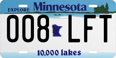 MN license plate 008LFT