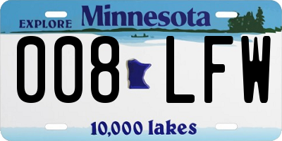 MN license plate 008LFW