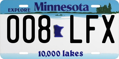 MN license plate 008LFX