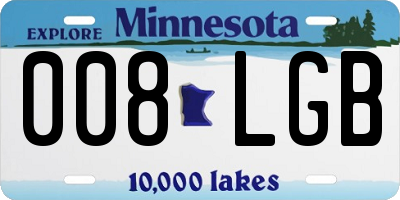 MN license plate 008LGB