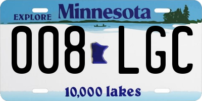 MN license plate 008LGC