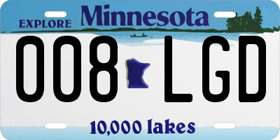 MN license plate 008LGD