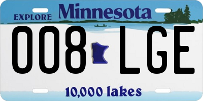 MN license plate 008LGE