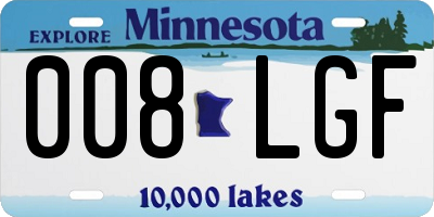MN license plate 008LGF