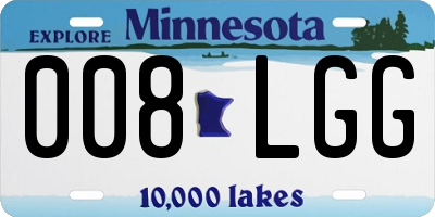 MN license plate 008LGG