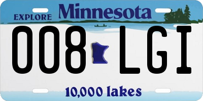 MN license plate 008LGI