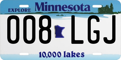 MN license plate 008LGJ