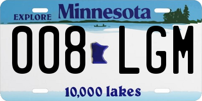 MN license plate 008LGM
