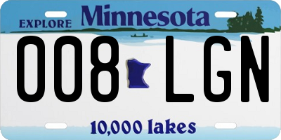 MN license plate 008LGN