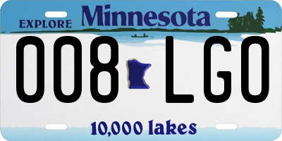 MN license plate 008LGO