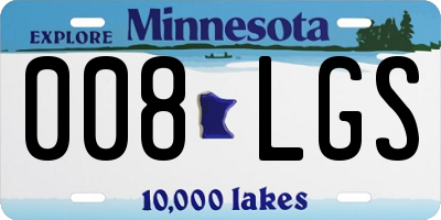 MN license plate 008LGS