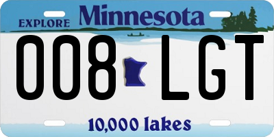 MN license plate 008LGT