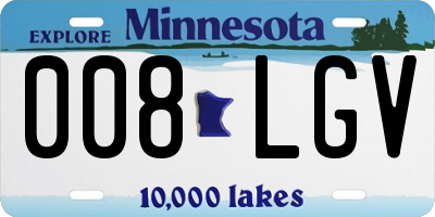 MN license plate 008LGV