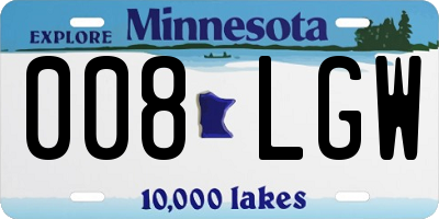 MN license plate 008LGW