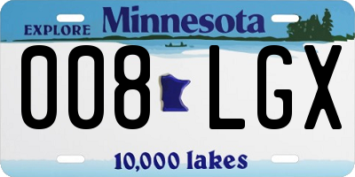 MN license plate 008LGX