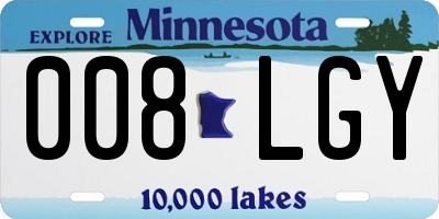 MN license plate 008LGY