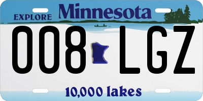 MN license plate 008LGZ