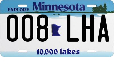 MN license plate 008LHA