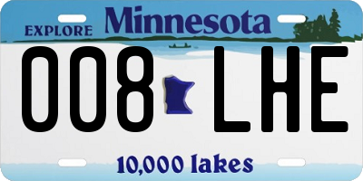 MN license plate 008LHE