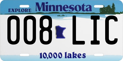MN license plate 008LIC