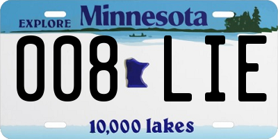 MN license plate 008LIE